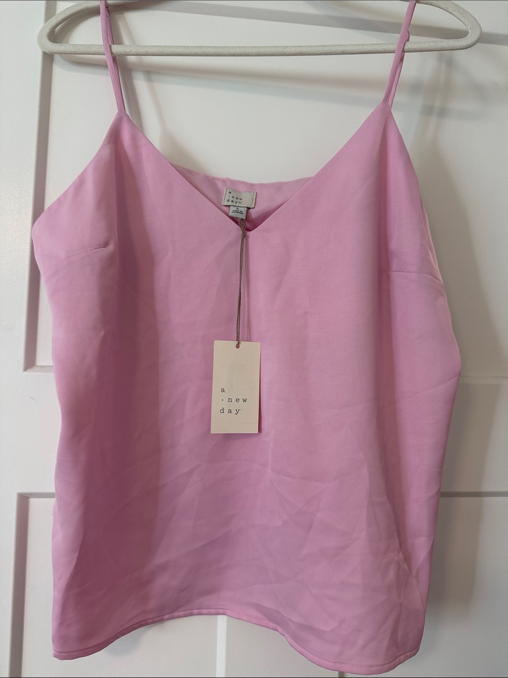 a new day Pink Satin V-Neck Camisole
